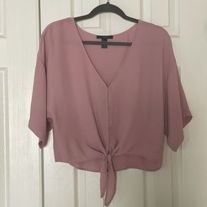 Forever 21 Pink Tie-Front Dolman Top - Size Small